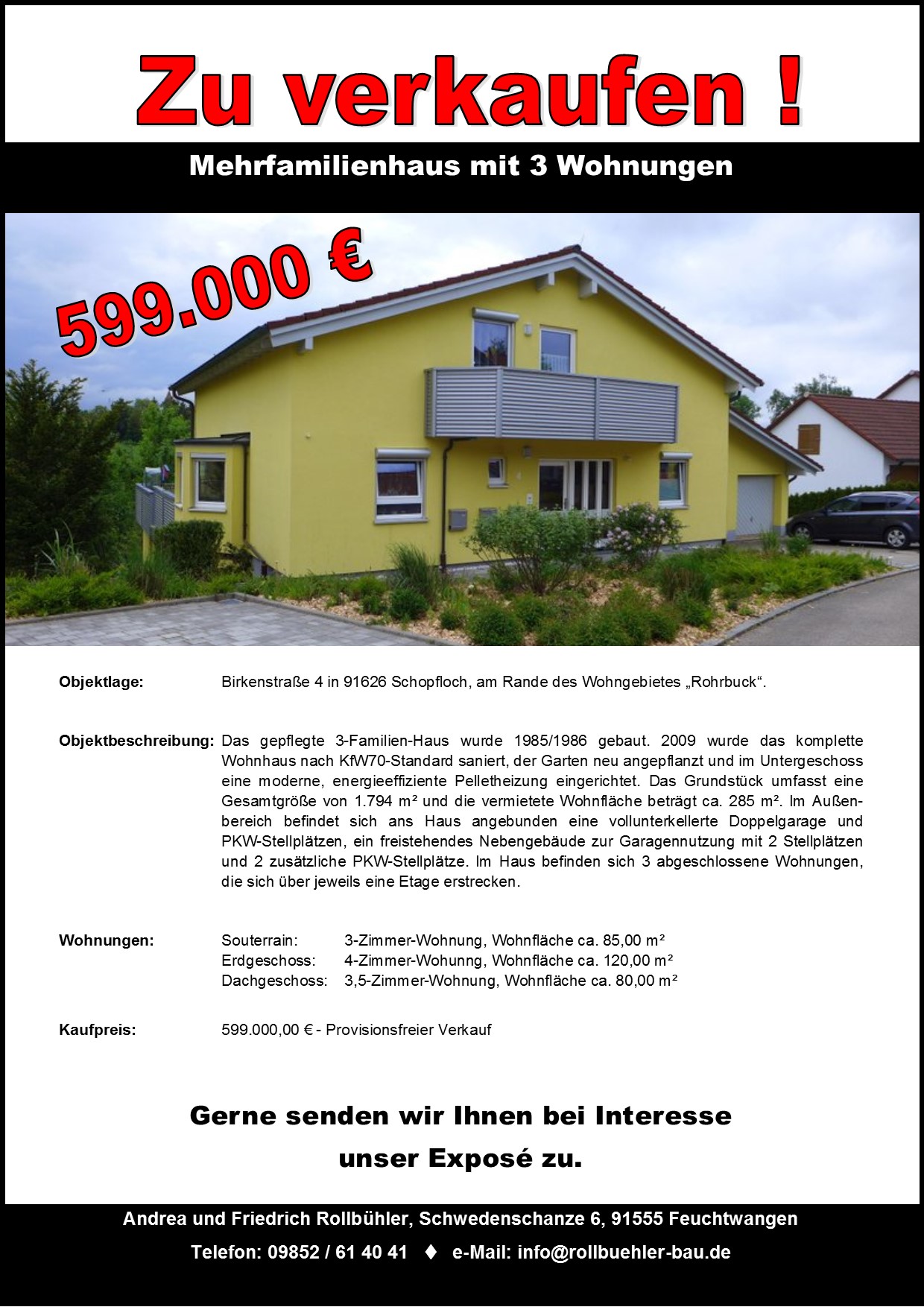 Verkaufsschild Schopfloch verkauf 30.10.24